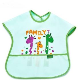 Babyjem 029 Yeşil Poli Muşamba Büyük Mama Önlüğü