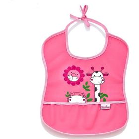 Babyjem 030 Pembe Poli Muşamba Küçük Mama Önlüğü