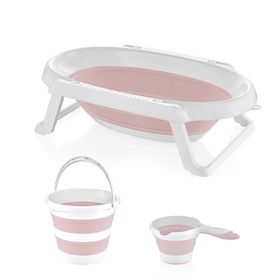Babyjem 3'Lü Pembe Katlanabilen Bebek Banyo Seti
