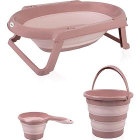 Babyjem 3'Lü Pembe Katlanabilen Bebek Banyo Seti
