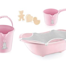 BabyJem 439 Pembe Bebek Banyo Küvet Seti 5 Parça