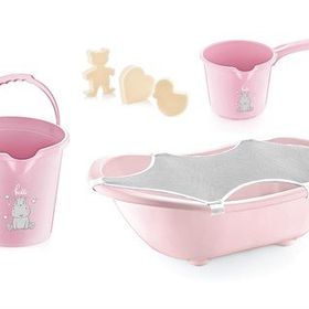 BabyJem 439 Pembe Bebek Banyo Küvet Seti 5 Parça