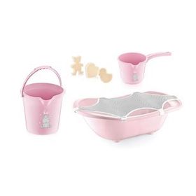 BabyJem 439 Pembe Bebek Banyo Küvet Seti 5 Parça