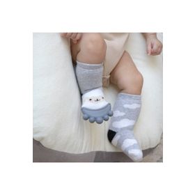 Babyjem 6-12 Ay Diş Kaşıyıcılı Havlu Bebek Çorabı Pembe