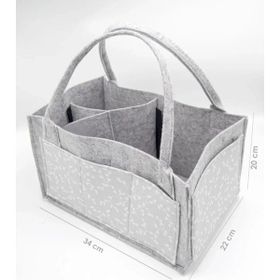 Babyjem 772 Keçe Gri Çiçek Anne Bebek Bakım Çantası