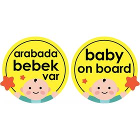 Babyjem Arabada Prenses Var Pembe Araba Cam Yazısı