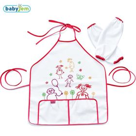 BabyJem Beyaz Kırmızı Faaliyet Önlüğü