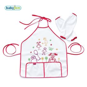 BabyJem Beyaz Kırmızı Faaliyet Önlüğü