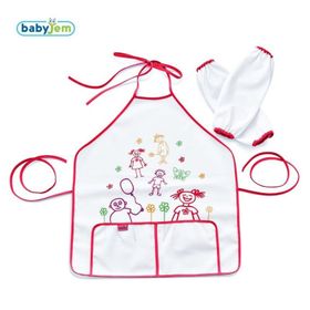 BabyJem Beyaz Kırmızı Faaliyet Önlüğü