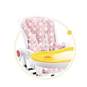 Babyjem Kaplamalı Pudra Yıldız Mama Sandalyesi Minderi