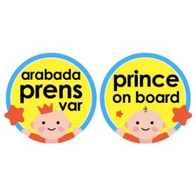 Babyjem Mavi Arabada Prens Var Araba Cam Yazısı