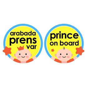 Babyjem Mavi Arabada Prens Var Araba Cam Yazısı