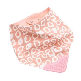 Babyjem Pembe Kareli Diş Kaşıyıcılı Poplin Fular Önlük