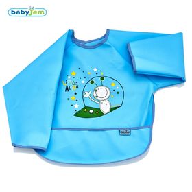 Babyjem Poli Kollu Muşamba Mavi Mama Önlüğü