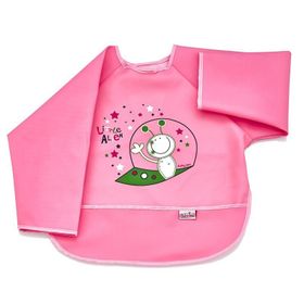 Babyjem Poli Kollu Muşamba Pembe Mama Önlüğü