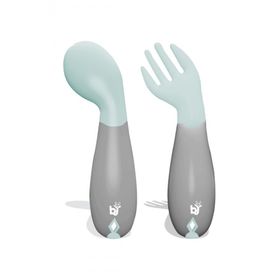 Babyjem Yeşil Açılı Mama çatal Kaşık Seti