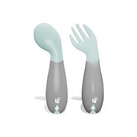 Babyjem Yeşil Açılı Mama çatal Kaşık Seti