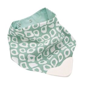 Babyjem Yeşil Kareli Diş Kaşıyıcılı Poplin Fular Önlük