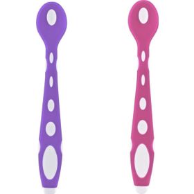 Babyjem Yumuşak Uçlu Pembe Mor Mama Kaşığı