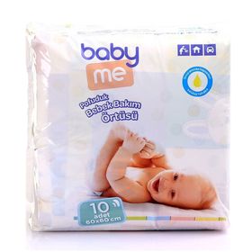 Baby&Me 60x60 cm Renksiz 10’lu Pofuduk Alt Değiştirme Örtüsü