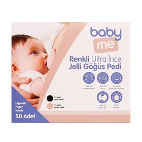 Baby&Me Renkli Ultra İnce Jelli 50 Adet Göğüs Pedi