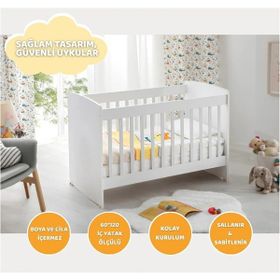Baby&Plus Crib2 60x120 cm Sallanabilir ve Sabitlenebilir Beşik