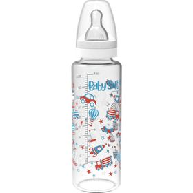 Babysoft 572 250 ml Beyaz Cam Desenli Biberon