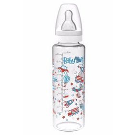 Babysoft 572 250 ml Beyaz Cam Desenli Biberon
