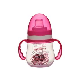 Babytime 150 ml Damla Pembe Kulplu Akıtmaz Bardak