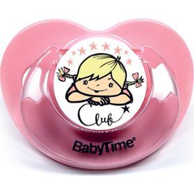 BabyTime 6-18 Ay Damaklı Koruyucu Kapaklı Mat Gövdeli Emzik Pembe