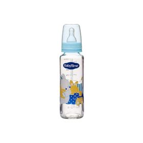 Babytime BT073 250 ml Açık Mavi Klasik Cam Biberon