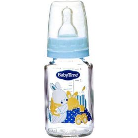 Babytime BT074 Mavi 125 ml Klasik Cam Biberon