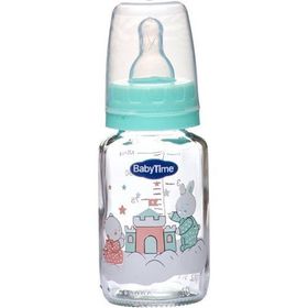 Babytime BT074 Mavi 125 ml Klasik Cam Biberon