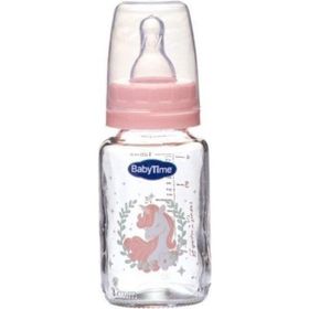 Babytime BT074 Pembe 125 ml Klasik Cam Biberon