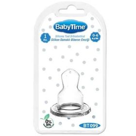 Babytime BT099 No:1 0-6 Ay Silikon Biberon Emziği Damaklı