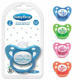 Babytime BT128-1 No:1 0-6 Ay Damaklı Mat Emzik