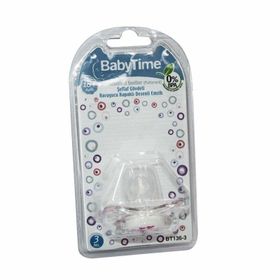 Babytime BT136-3 No:3 18+Ay Şeffaf Gövdeli Desenli Emzik