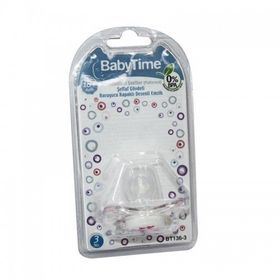 Babytime BT136-3 No:3 18+Ay Şeffaf Gövdeli Desenli Emzik