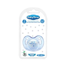 Babytime BT149-1 Kiraz Uçlu 0-6 Ay Mavi Silikon Emzik