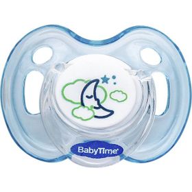 Babytime BT149-1 Kiraz Uçlu 0-6 Ay Mavi Silikon Emzik