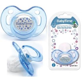 Babytime BT149-1 Kiraz Uçlu 0-6 Ay Mavi Silikon Emzik