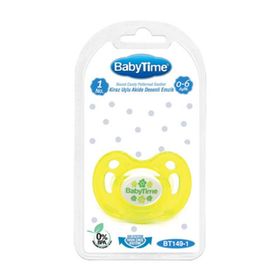 Babytime BT149-1 Kiraz Uçlu 0-6 Ay Sarı Silikon Emzik