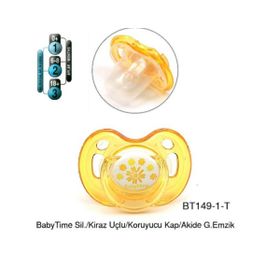 Babytime BT149-1 Kiraz Uçlu 0-6 Ay Turuncu Silikon Emzik