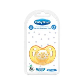 Babytime BT149-1 Kiraz Uçlu 0-6 Ay Turuncu Silikon Emzik