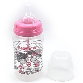 BabyTime Pembe Silikon Uçlu Geniş Ağızlı 250 ml Biberon