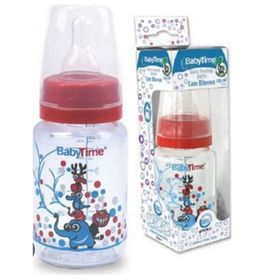 Babytime Silikon Kiraz UçluKırmızı-Mavi 150 ml Cam Biberon