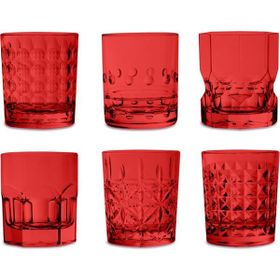 Baci Milano Crystal Touch 300 ml Kırmızı 6'lı Bardak Seti