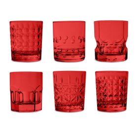 Baci Milano Crystal Touch 300 ml Kırmızı 6'lı Bardak Seti