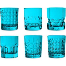 Baci Milano Crystal Touch 6'lı 300 ml Mavi Bardak Seti