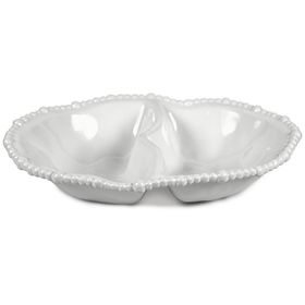 Baci Milano Joke Table Kitchen Melamin 2'li Bölmeli Beyaz Tabak